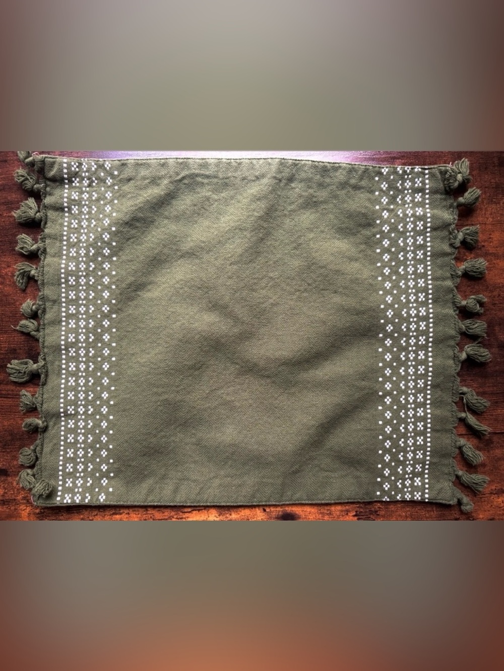 Placemats Set of 6 - No Brand Dark Green White